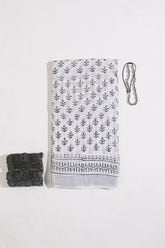 White Linen Hand Block Saree